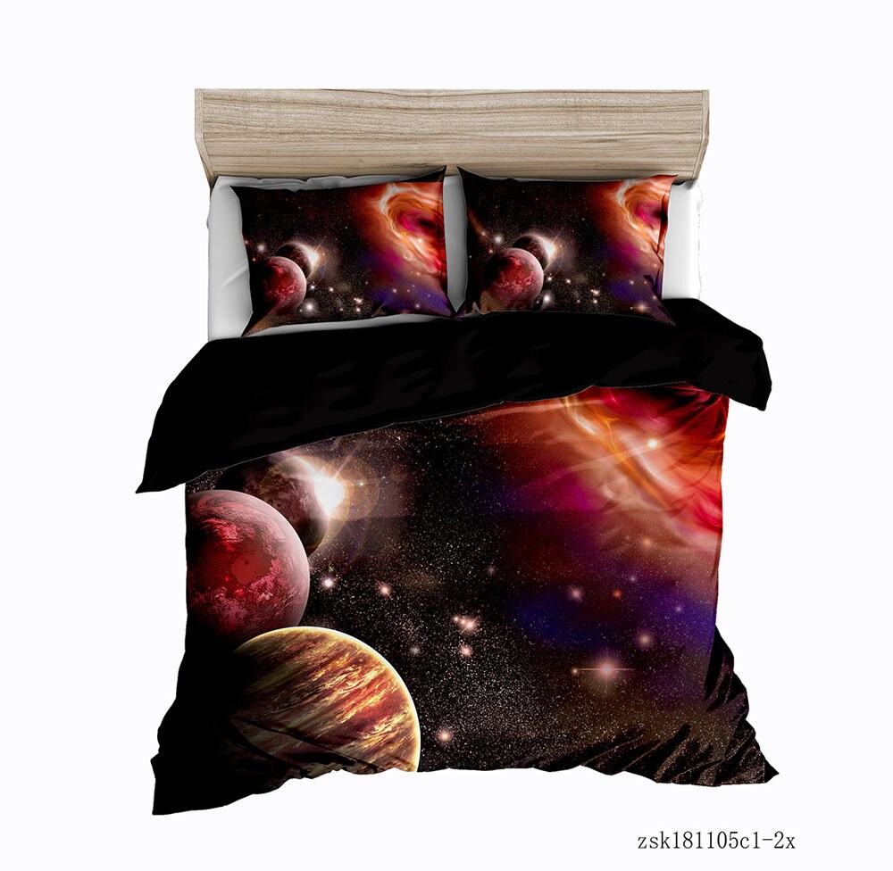 Space Bedding Set King Outer Space Comforter Cover Sets Etsy