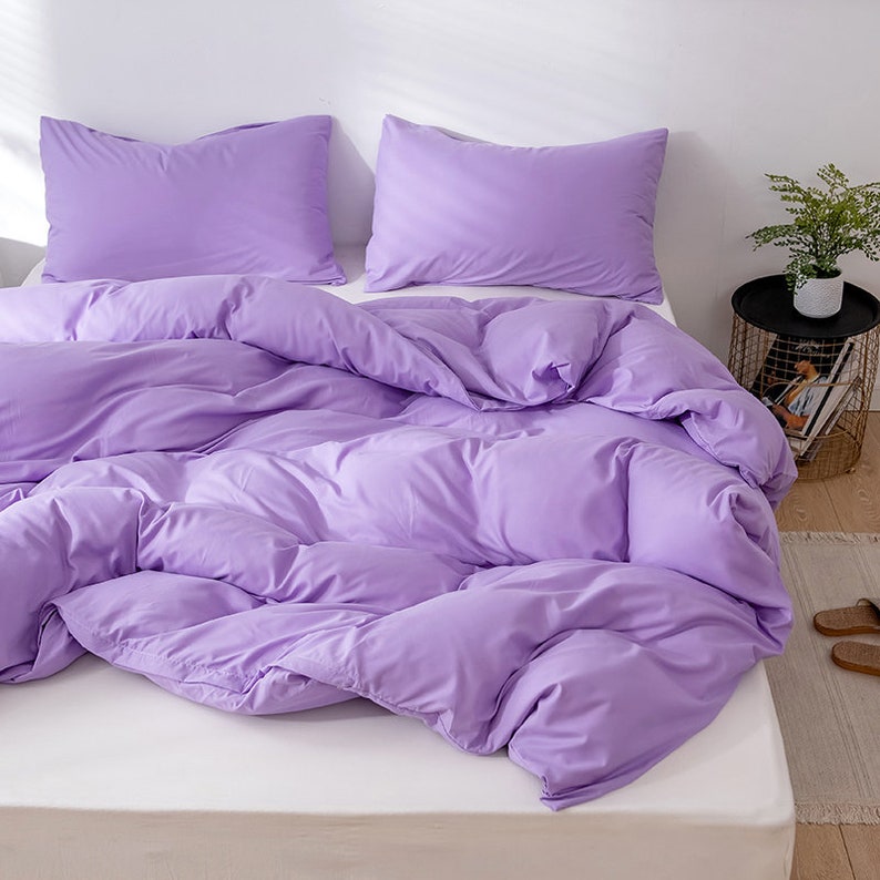 Lavender Duvet Cover 3 Piece Setultra Soft Double Brushed Etsy