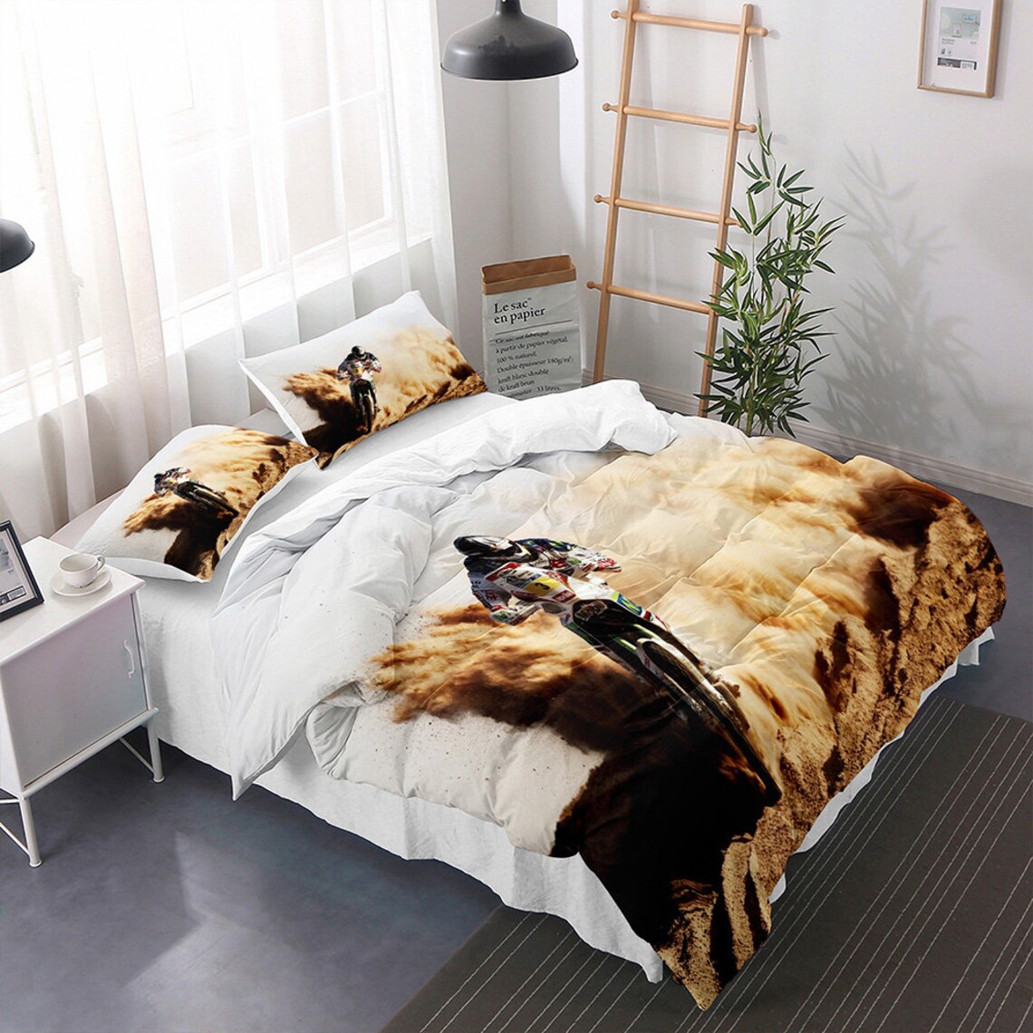 Motorcycle Bedding Setmotocross Bedding Duvet Cover and Etsy