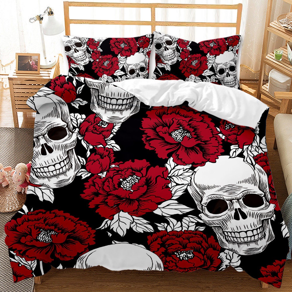 Discover 3D Bedding Set Flower Skull Home Textiles Bedding Set