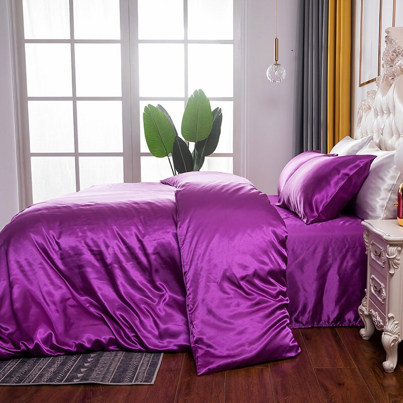 Duvet Cover Set King Size Silk Duvet Cover Soft Silky Satin Etsy