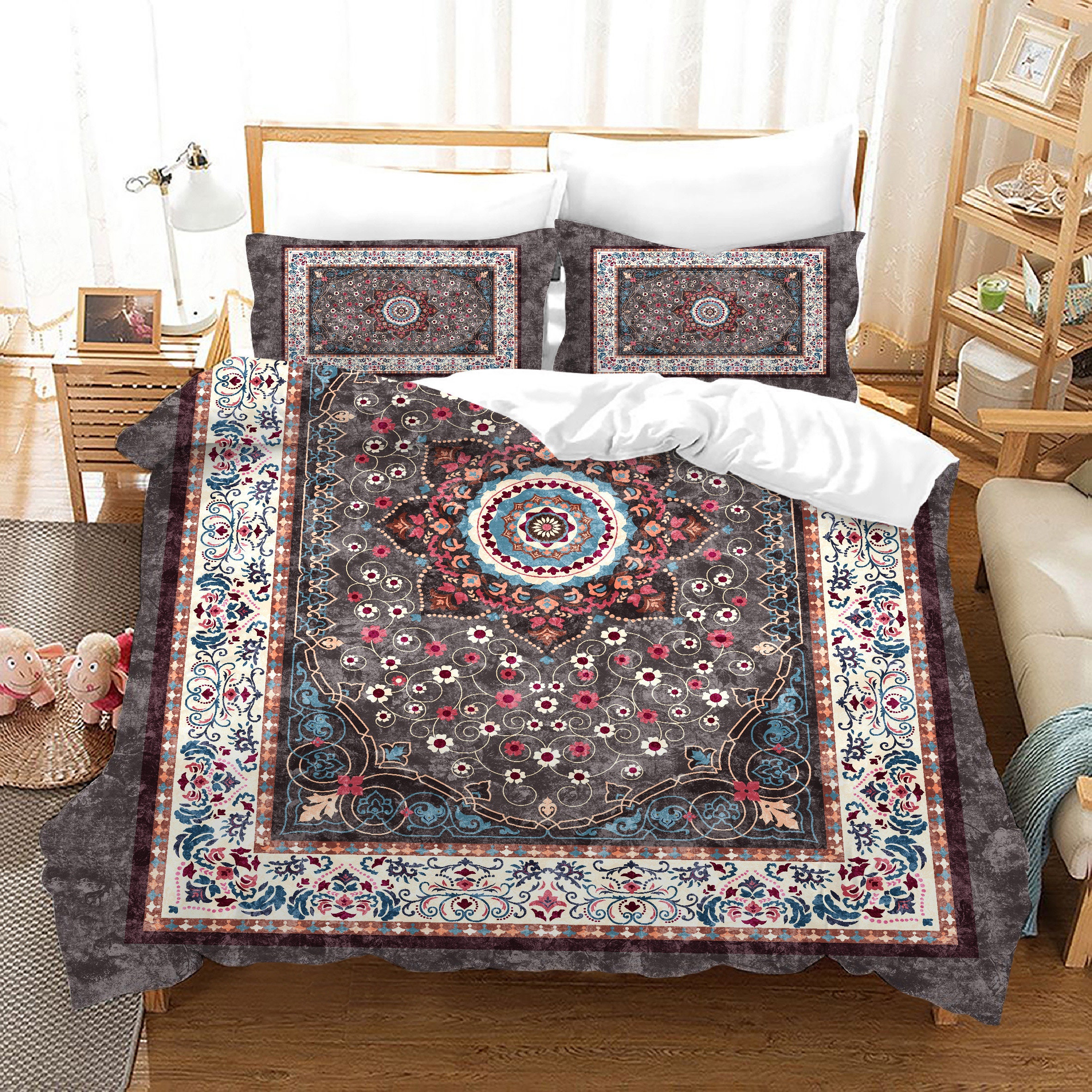Ethnic Duvet Cover Set Traditional Persian Motif Oriental Etsy