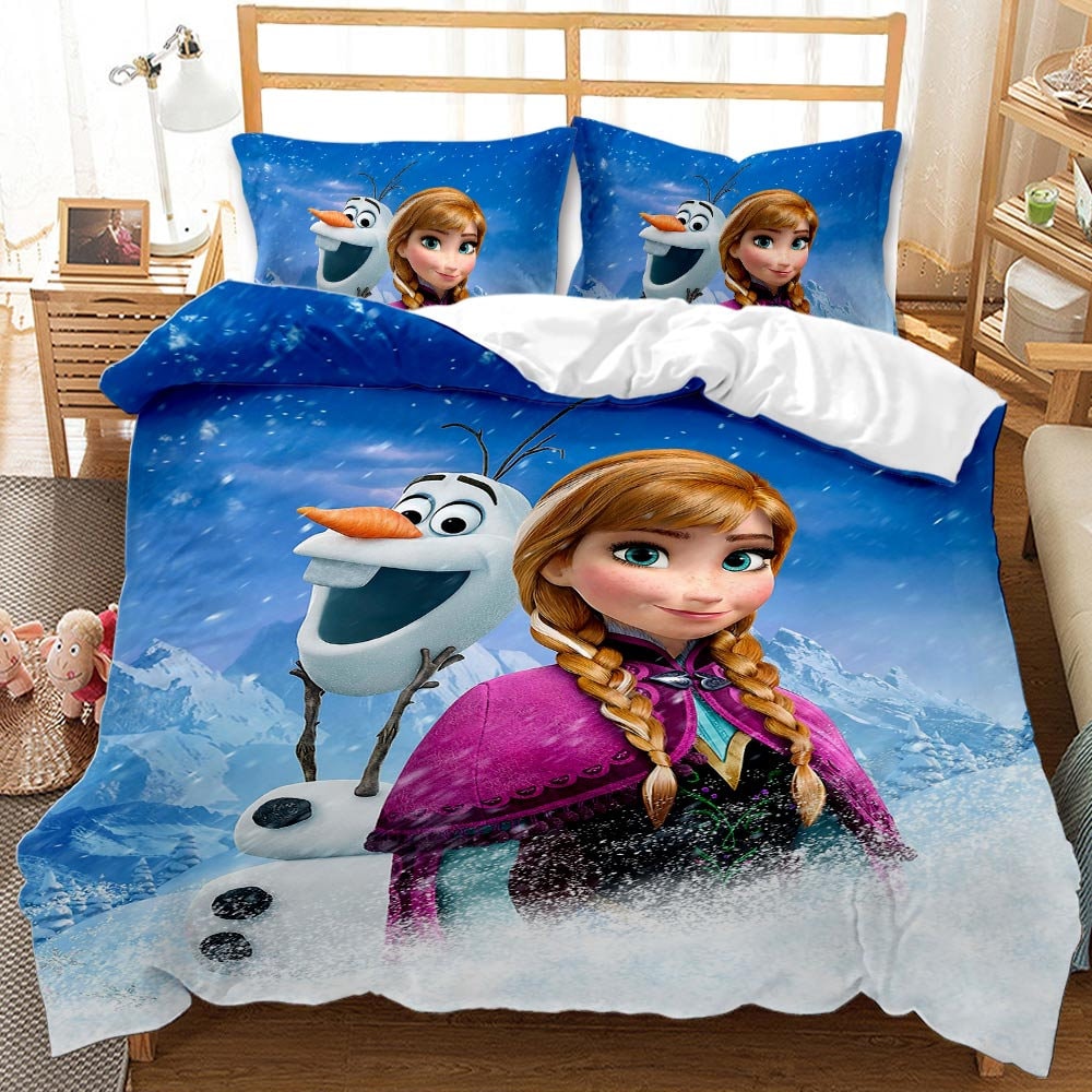 Elsa and Anna Princess Frozen Duvet Cover Set for Girls Etsy