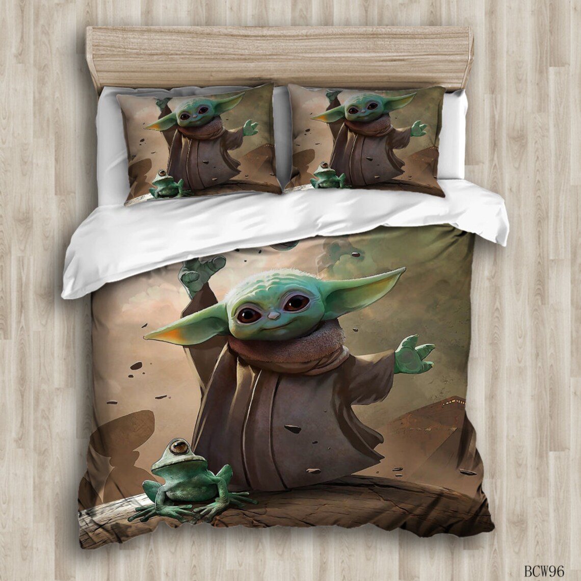 Lovely Baby Yoda Bedding Set Twin Size 2 Pieces 3D Starwars Etsy