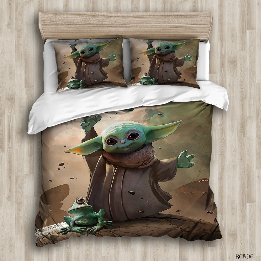 Lovely Baby Yoda Bedding Set Twin Size 2 Pieces 3D Starwars Etsy