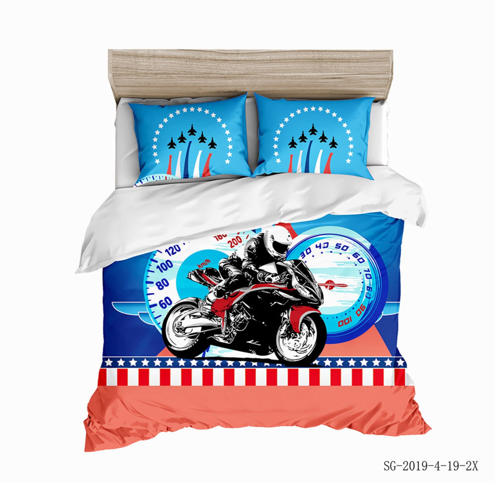 Dirt Bike Bedding Motorcycle Duvet Cover Set Boys Motorbike Etsy