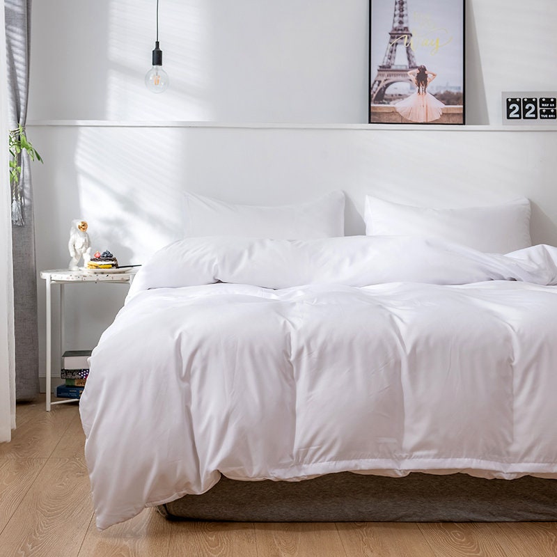 White Duvet Cover 3 Piece Set Ultra Soft Double Brushed Etsy