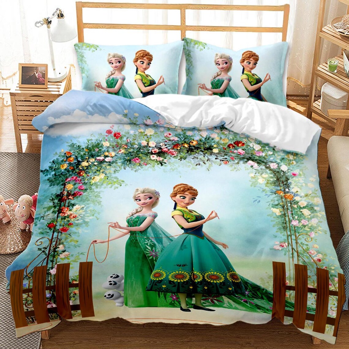 Elsa and Anna Princess Frozen Duvet Cover Set for Girls Kids Etsy