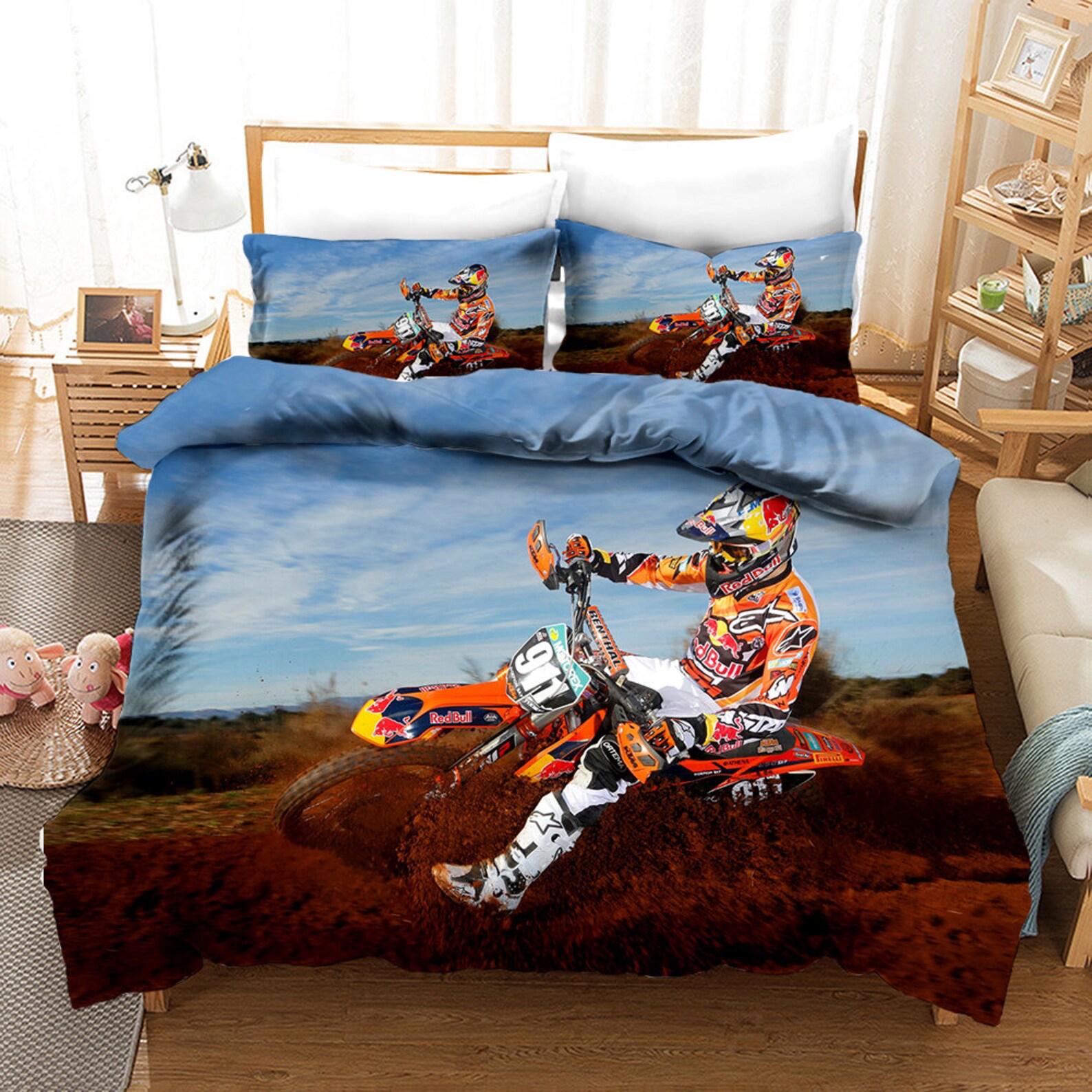 Bedding Set Motocross Bedding Duvet Cover and Pillowcase Etsy