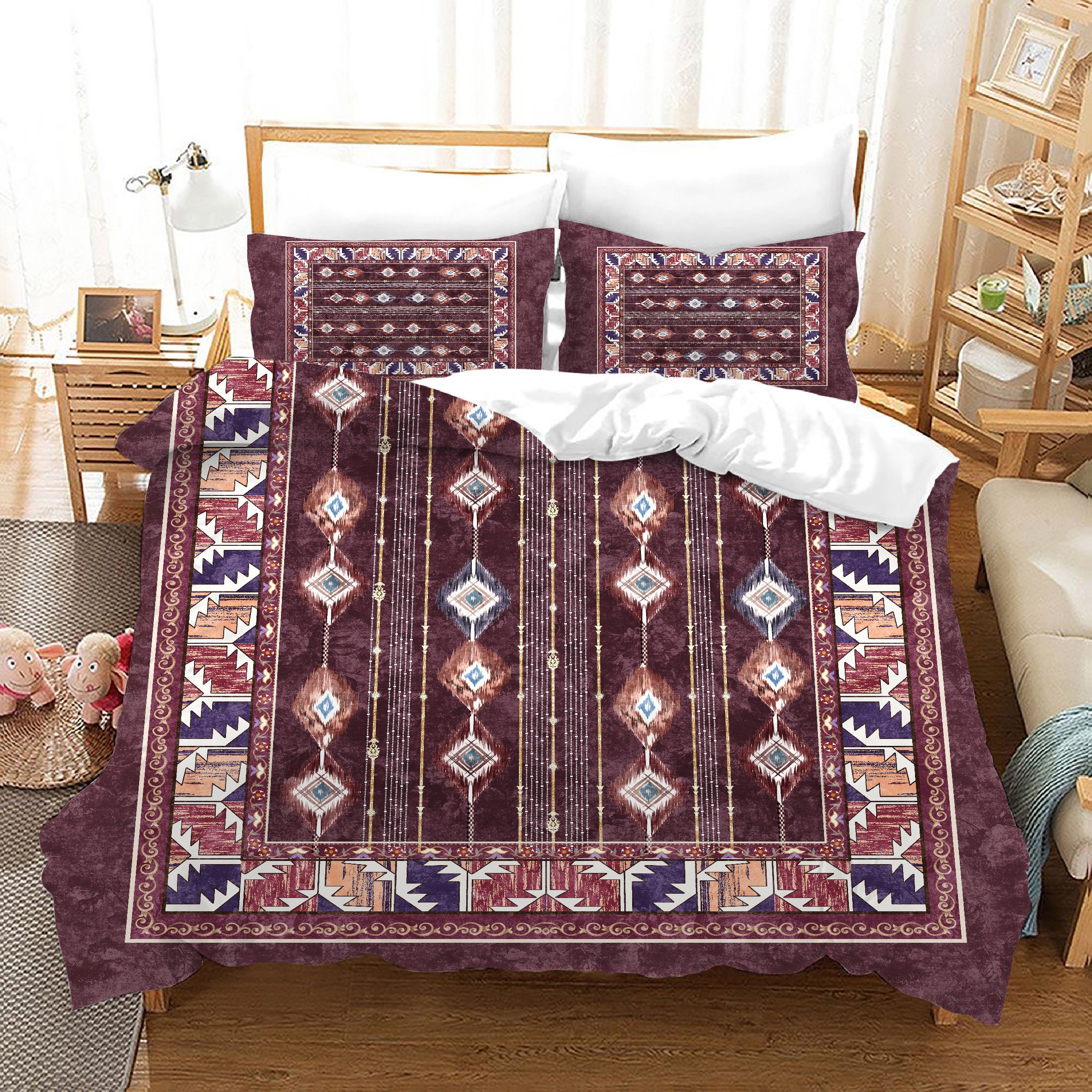 Ethnic Duvet Cover Set Traditional Persian Motif Oriental Etsy