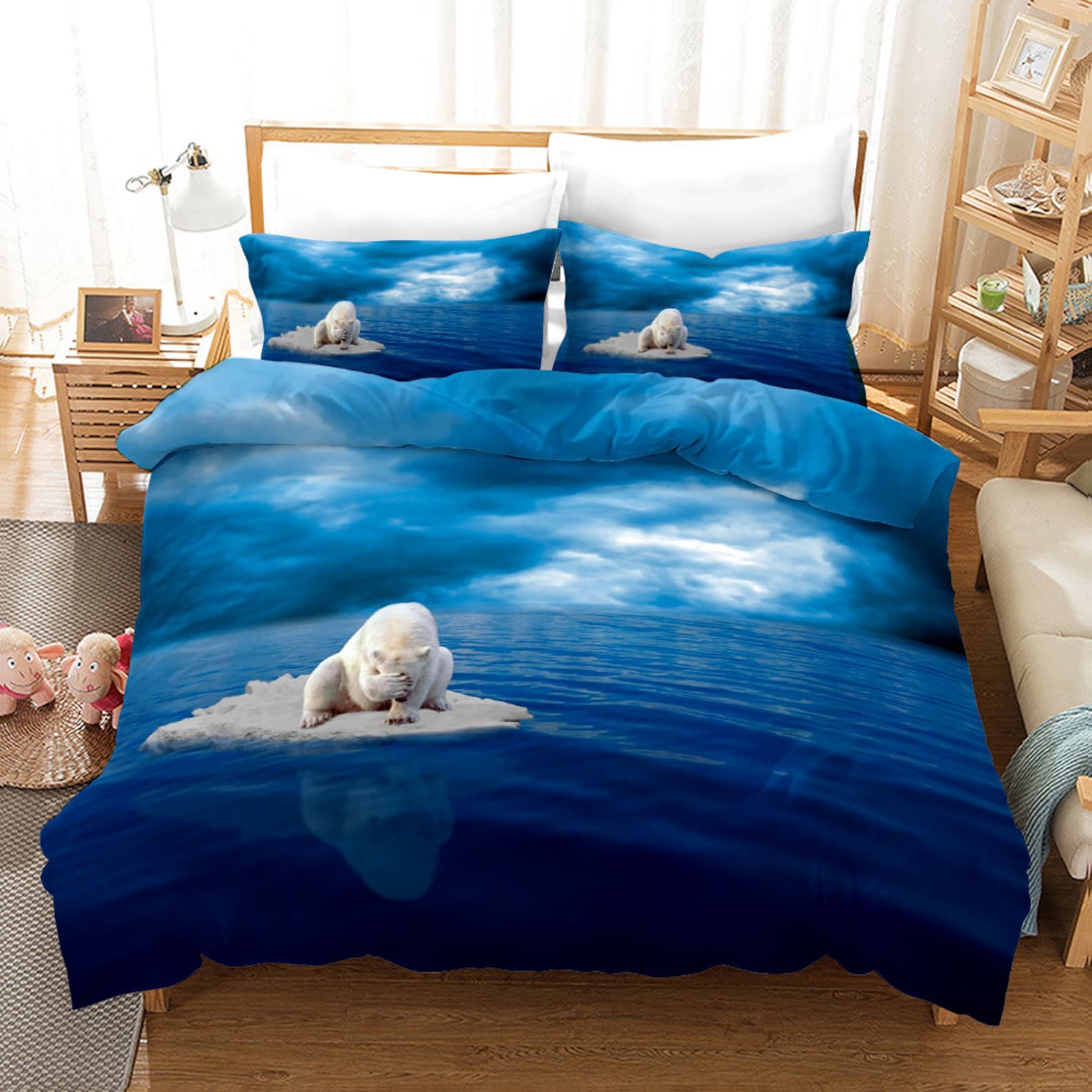 Polar Bear Bedding Set King Size Polar Bear Bedding Duvet Etsy