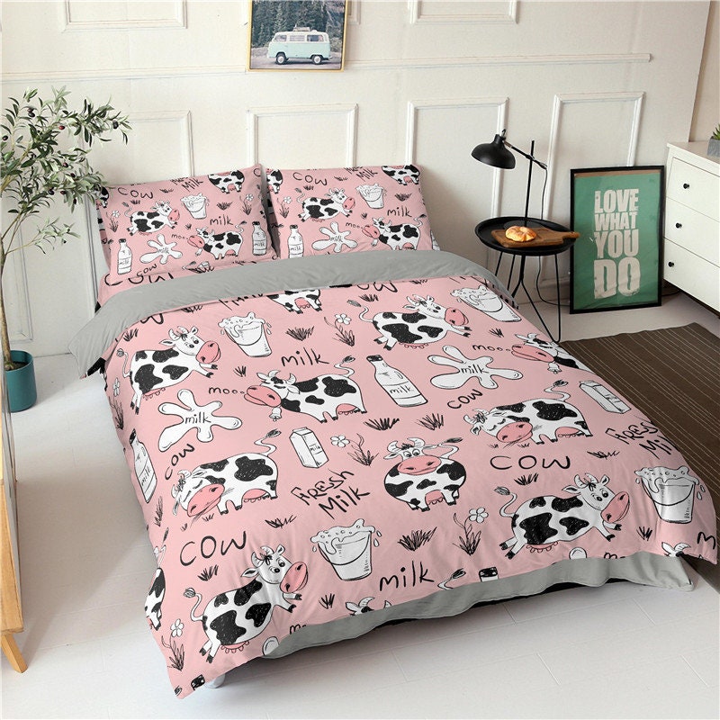 Kid Cartoon Bedding Set Cow Print Duvet Cover Black White | Cartoon 3d Animal Cow Pattern Bedding Set For Kids Boy Girl Duvet Cover Pillowcase (style 5,super King) Kid Cartoon Bedding Set Cow Print Duvet Cover Black White | Cartoon 3d Animal Cow Pattern Bedding Set For Kids Boy Girl Duvet Cover Pillowcase (style 5,super King)