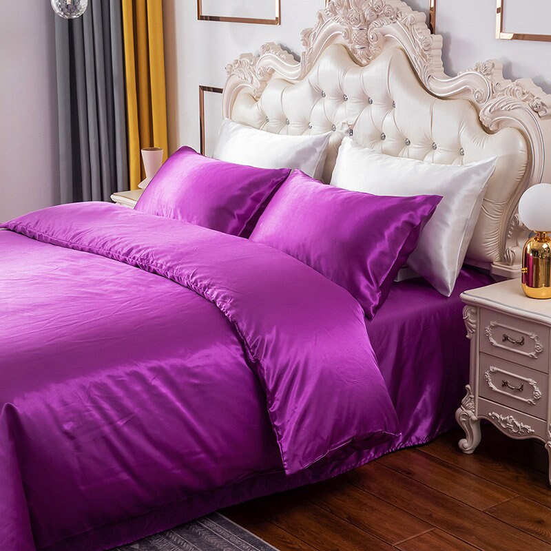 Duvet Cover Set King Size Silk Duvet Cover Soft Silky Satin Etsy