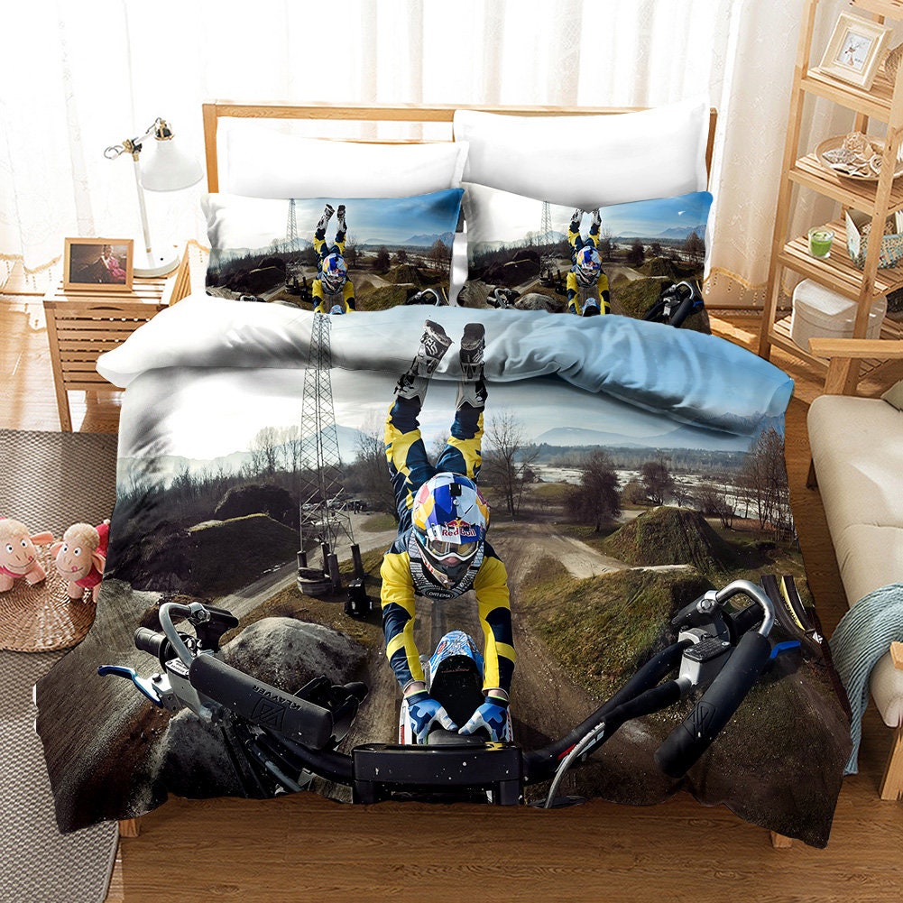 Bedding Set Motocross Bedding Duvet Cover and Pillowcase Etsy