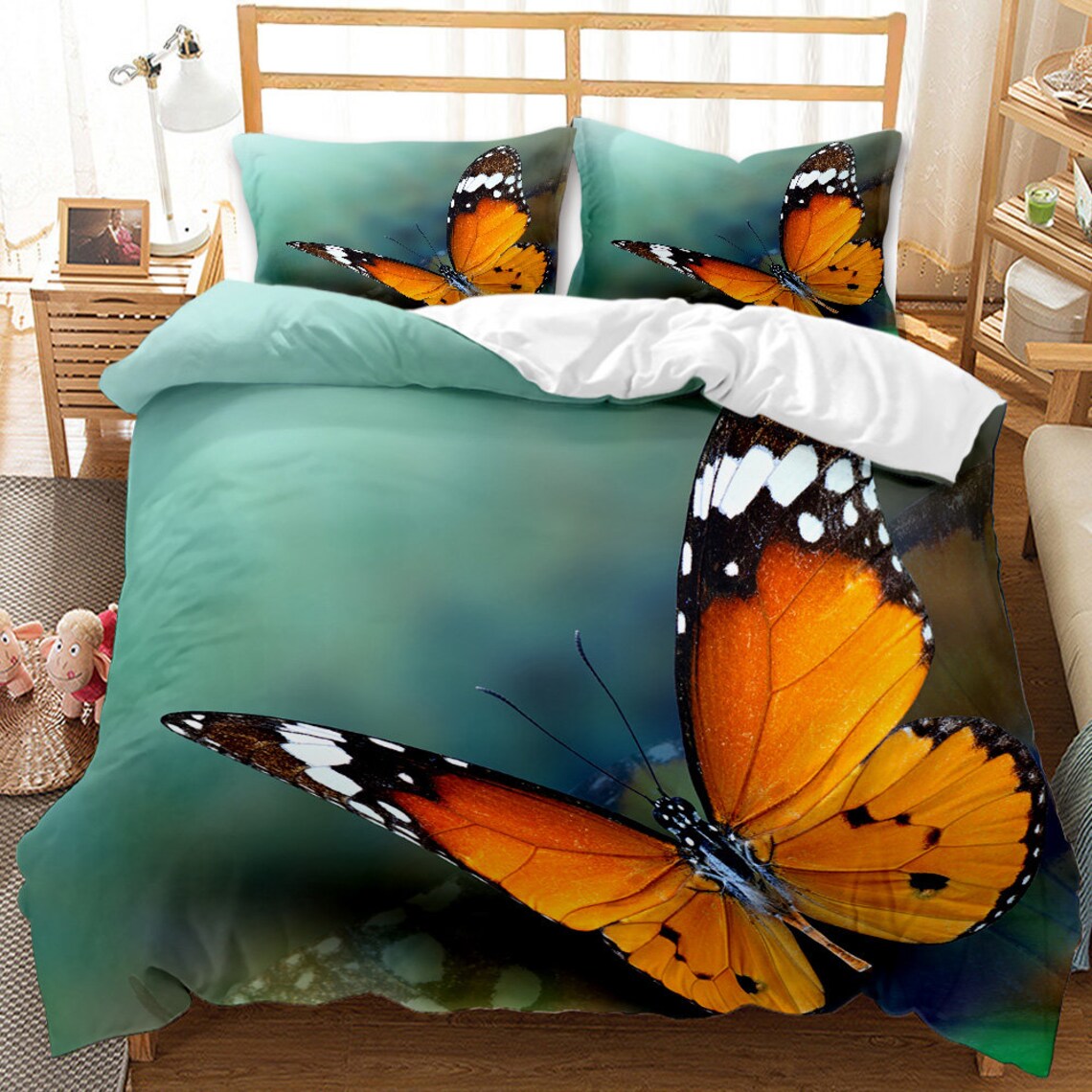 Butterfly Duvet Cover Set Queen Size Luxury Soft Bedding Set Etsy