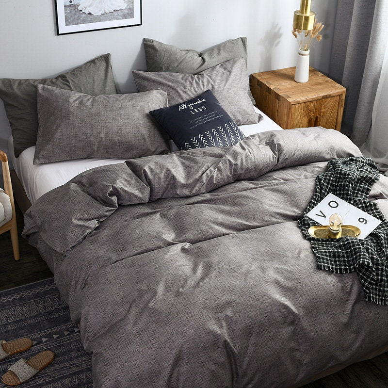 3 Pieces Charcoal Grey Duvet Cover Set Twin Full Queen King Etsy 3-pieces-charcoal-grey-duvet-cover-set-twin-full-queen-king-etsy