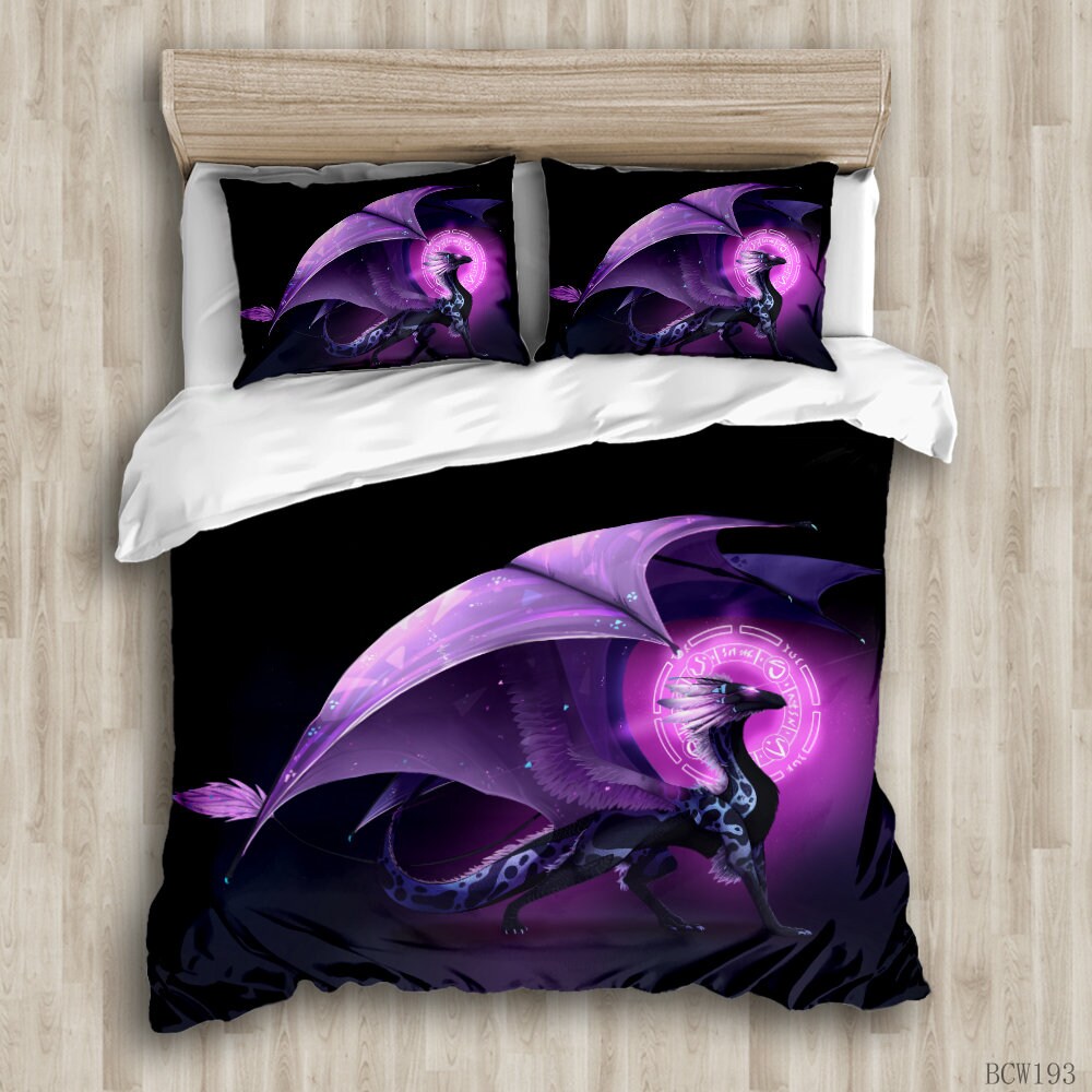 Dragon Bedding Queen 3D Mythical Dragon Print 3 Piece Bed Set Etsy