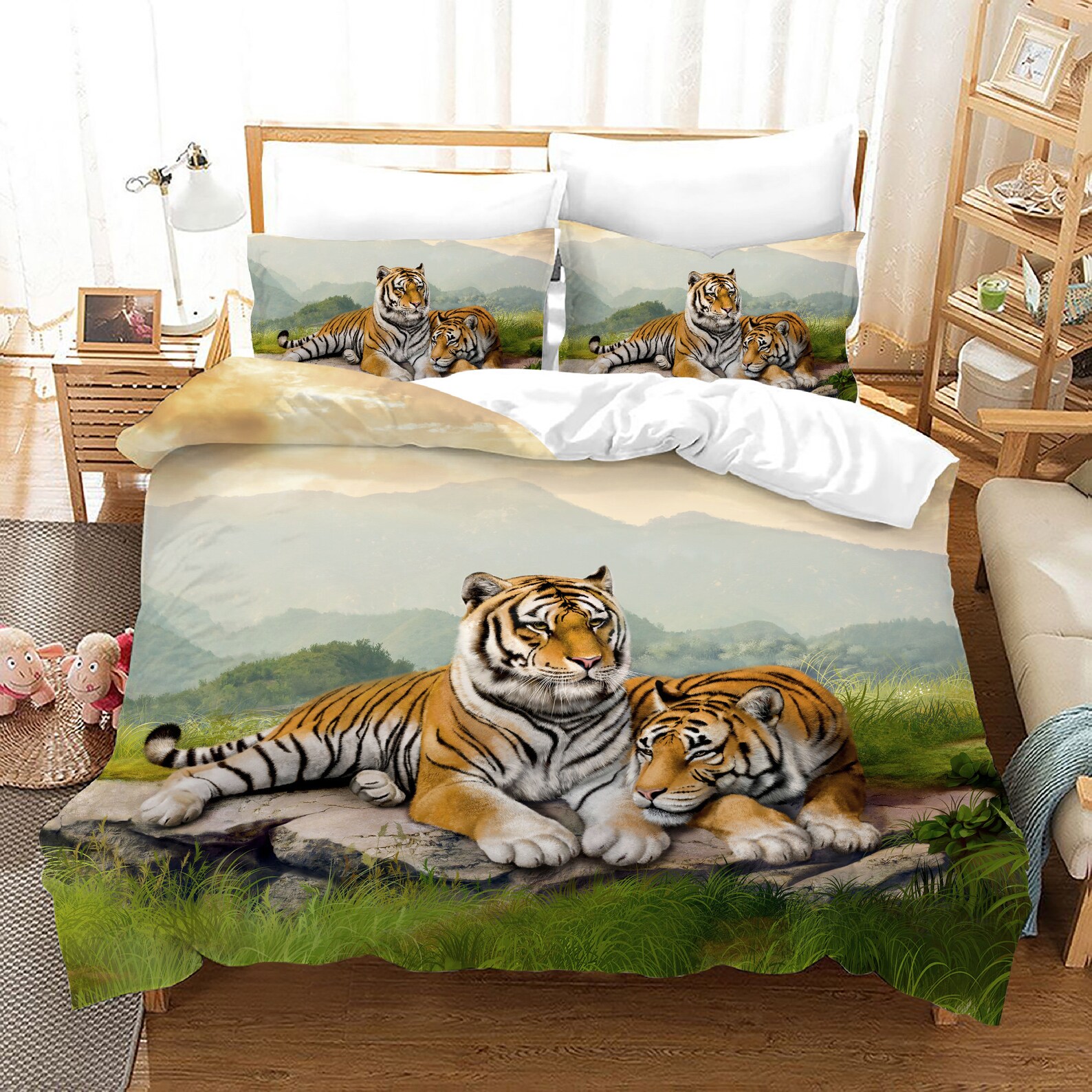 Tiger Duvet Cover Set King Size Wild Theme Bedding Set Animals Etsy