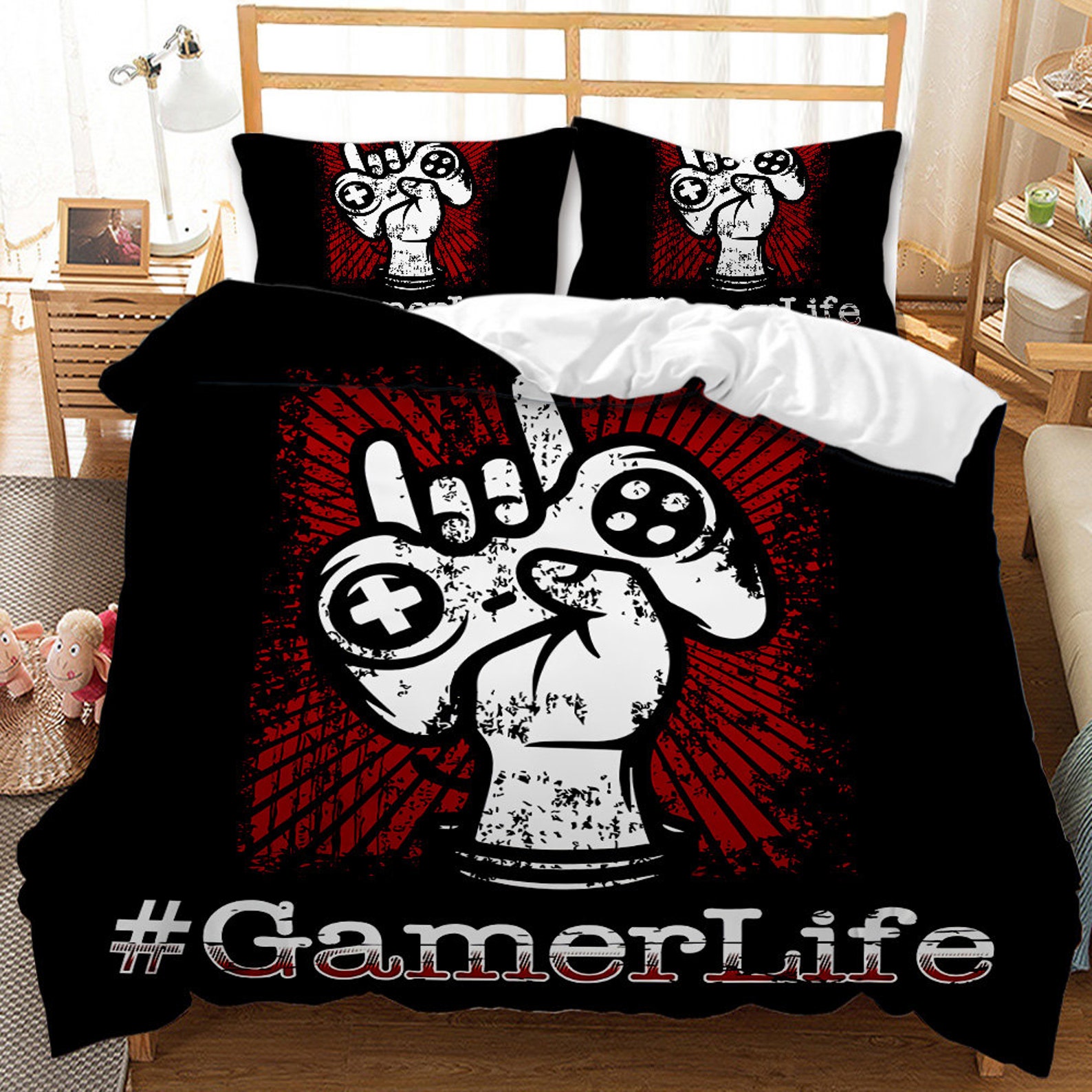 Gaming Bedding King Size 3D Gamepad Duvet Cover Boys Gamer Etsy