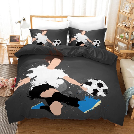 Soccer Bedding King Set Football Bed Set Goalkeeper Comforter Etsy