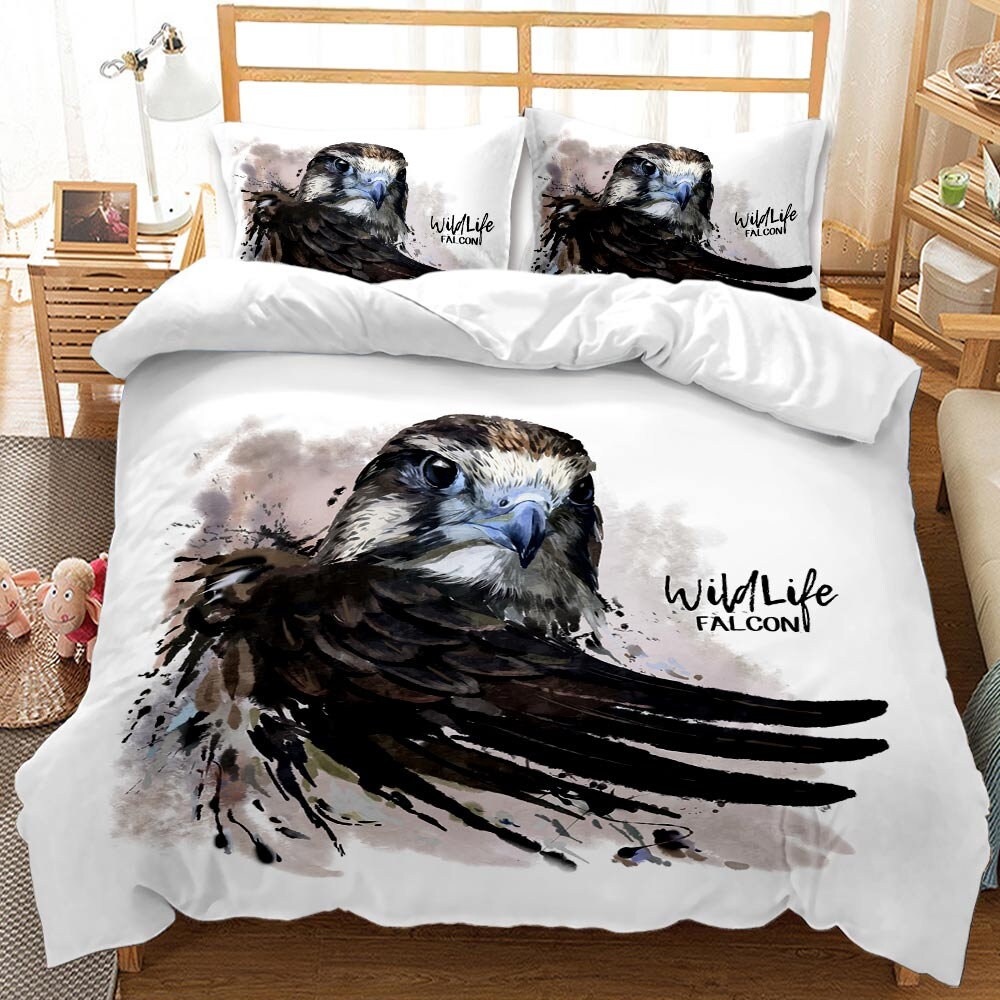 Teens Comforter Set Queen Bald Eagle Duvet Cover Set 3 Piece Etsy