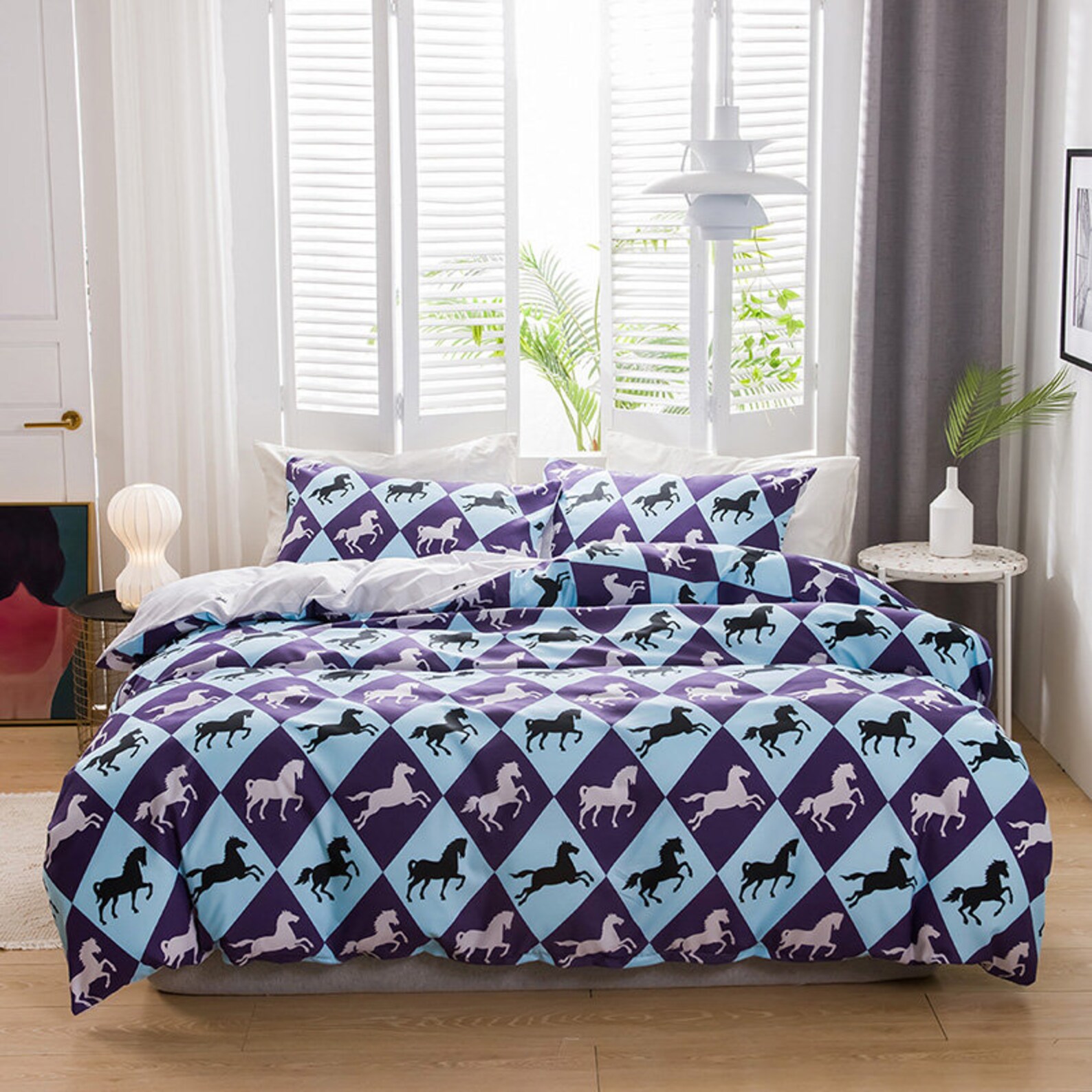 Horse Bedding Kids Girls Pretty Ponies Duvet Cover 3 Pieces Etsy