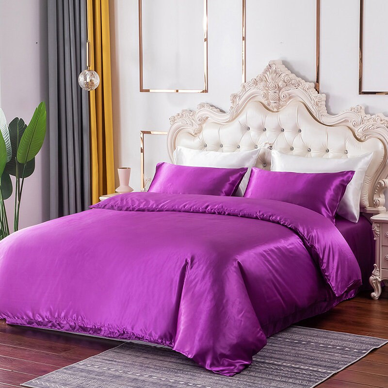 Duvet Cover Set King Size Silk Duvet Cover Soft Silky Satin Etsy