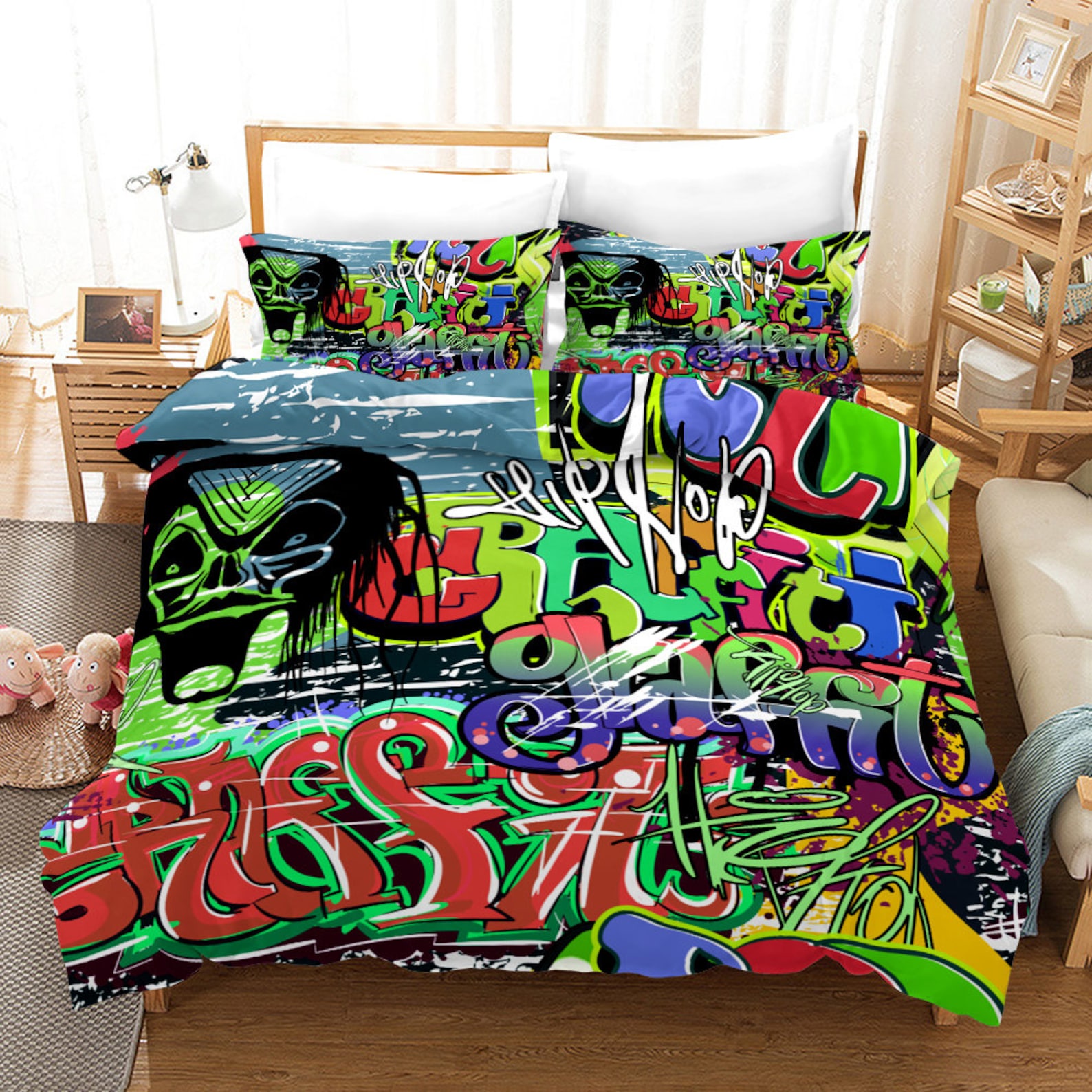 Hippie Graffiti Style Comforter Cover for Kids Boys Teens Set Etsy