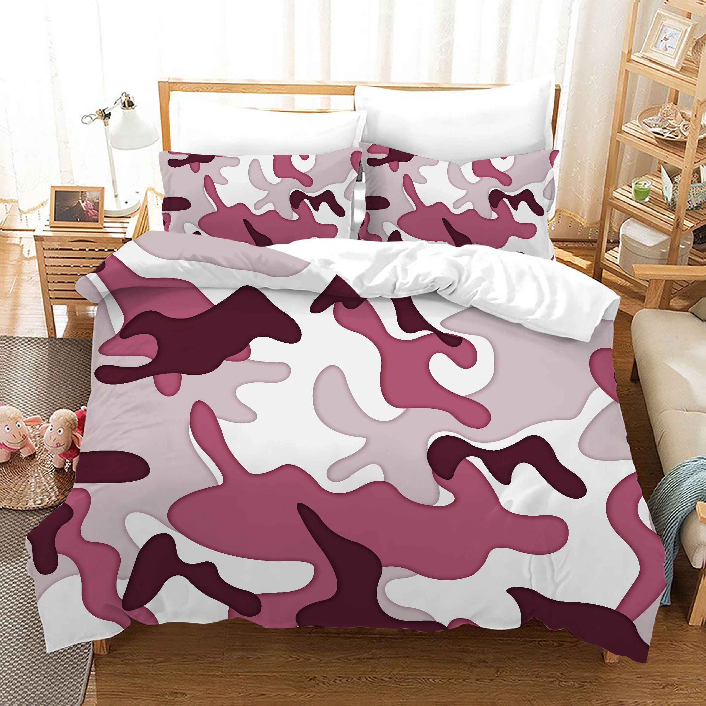 Camo Duvet Cover Set Vibrant Camouflage Lattice Like Service Etsy UK