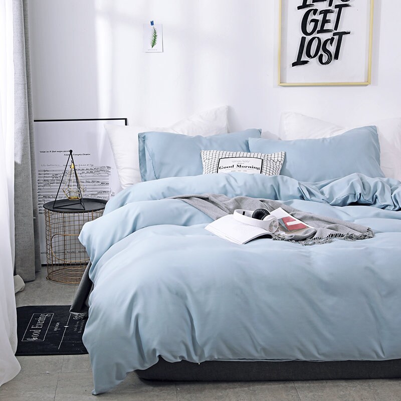 Light Blue Duvet Cover Bedding Duvet Cover Set Twin Full Etsy
