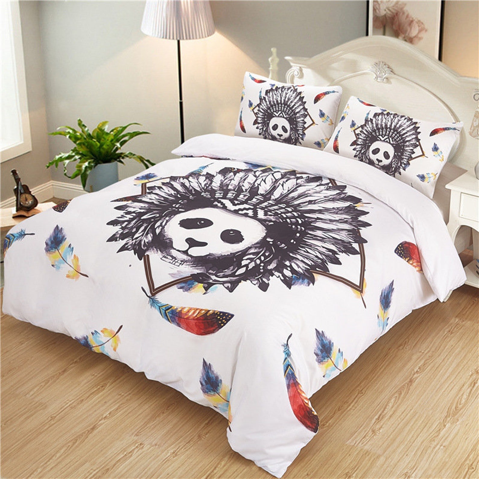 Duvet Cover Twin Size Panda Printed Comforter Cover Cute Etsy