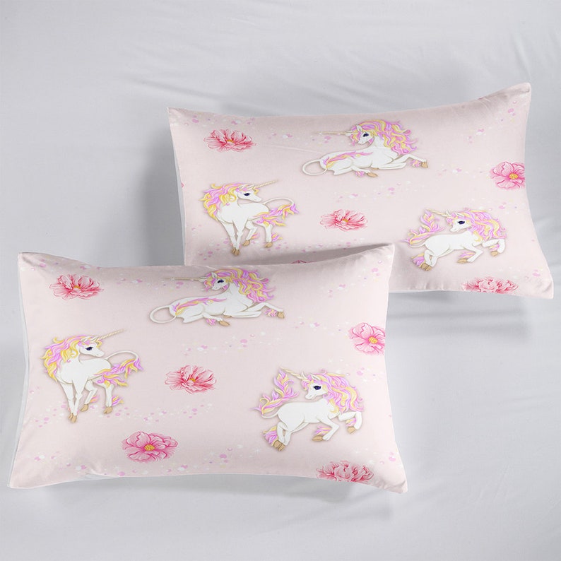 Girls Unicorn Bedding Set Full Size Girls Duvet Cover Cute Etsy