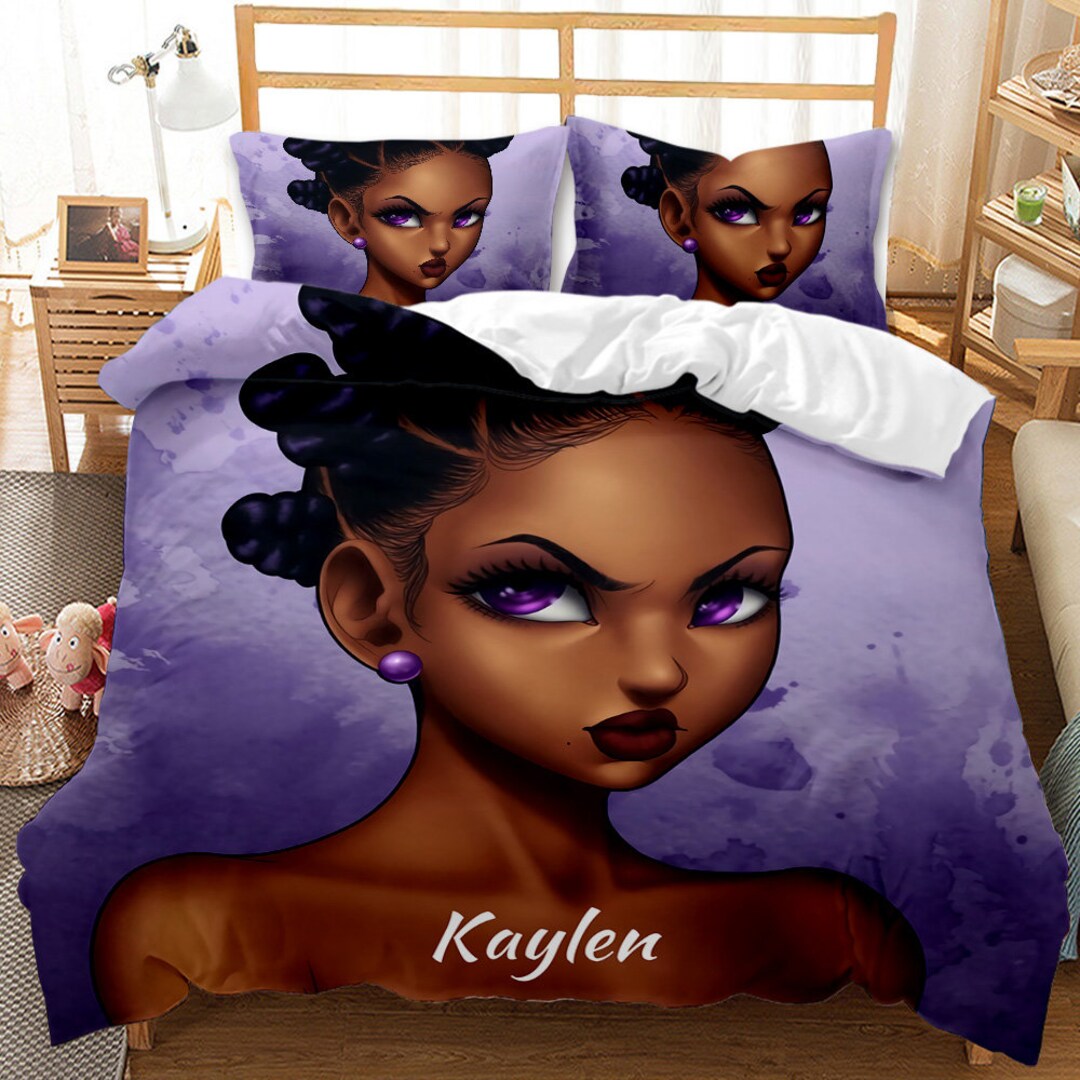 African American Girl Bedding Set Twinblack Magical Girl Etsy