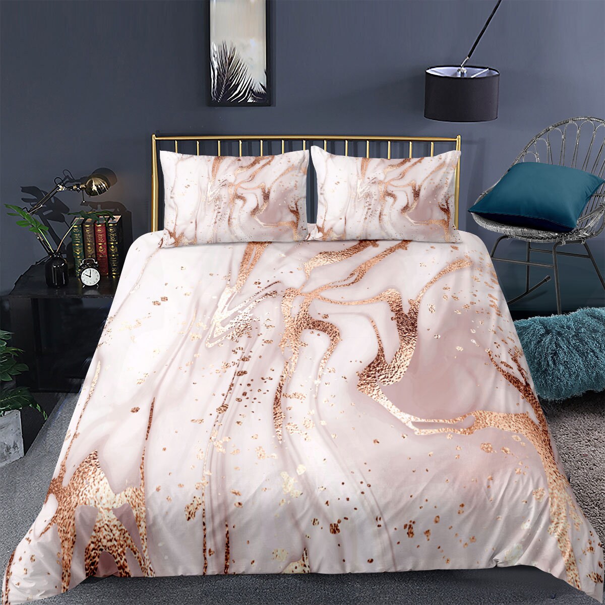 Mk Collection 3Pc Full/Queen Modern Geometric Bedspread Bed-Cover Quilted Embroi 