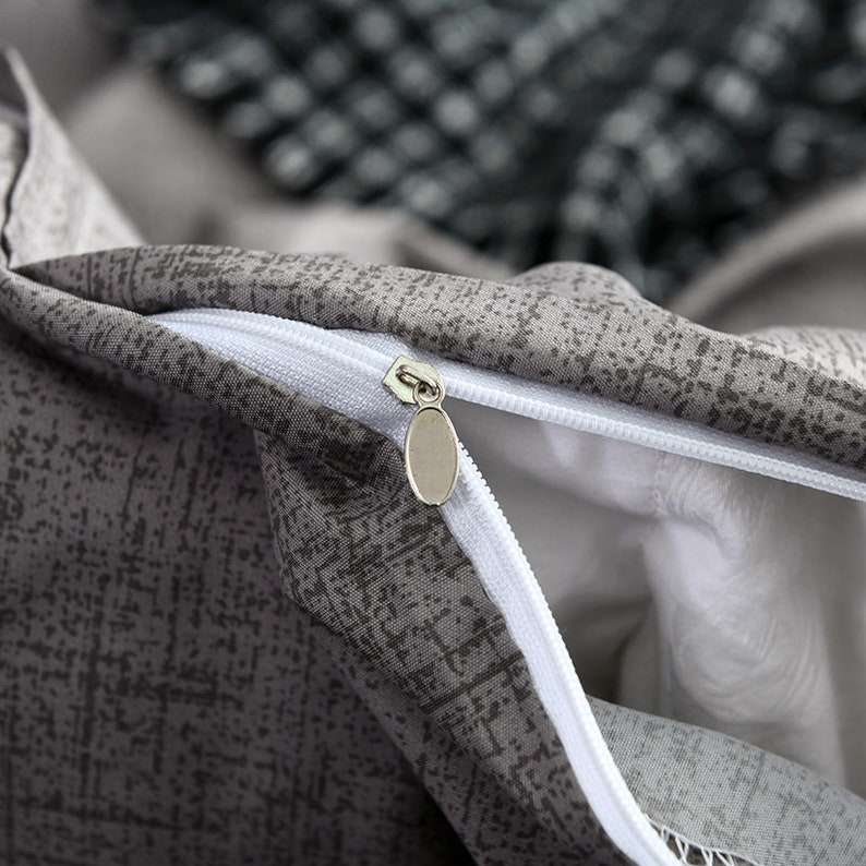 3 Pieces Charcoal Grey Duvet Cover Set Twin Full Queen King Etsy