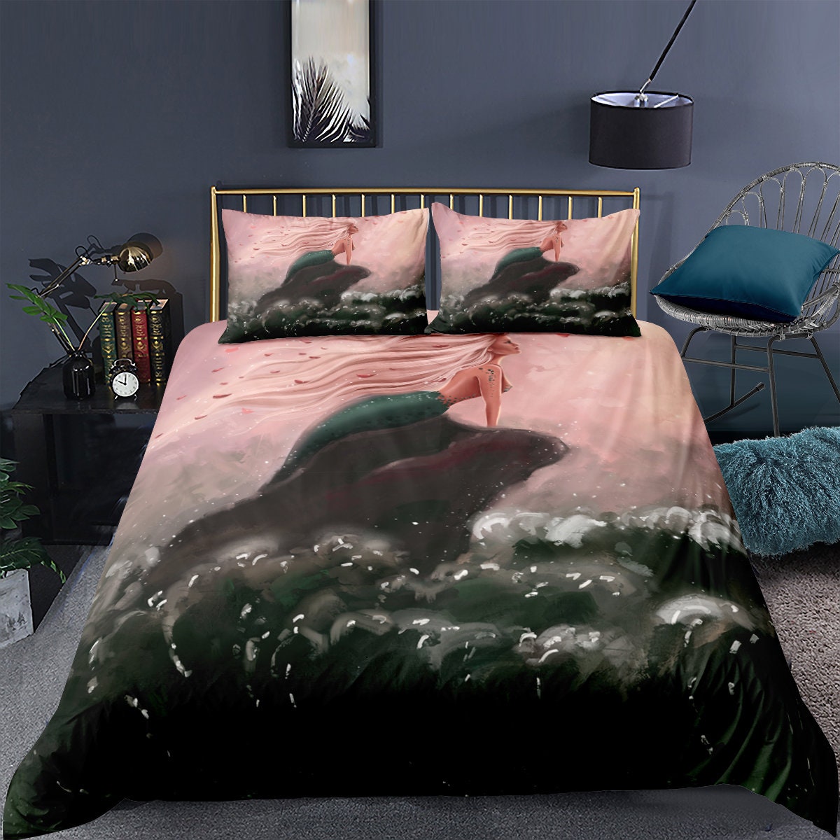 mermaid cat comforter