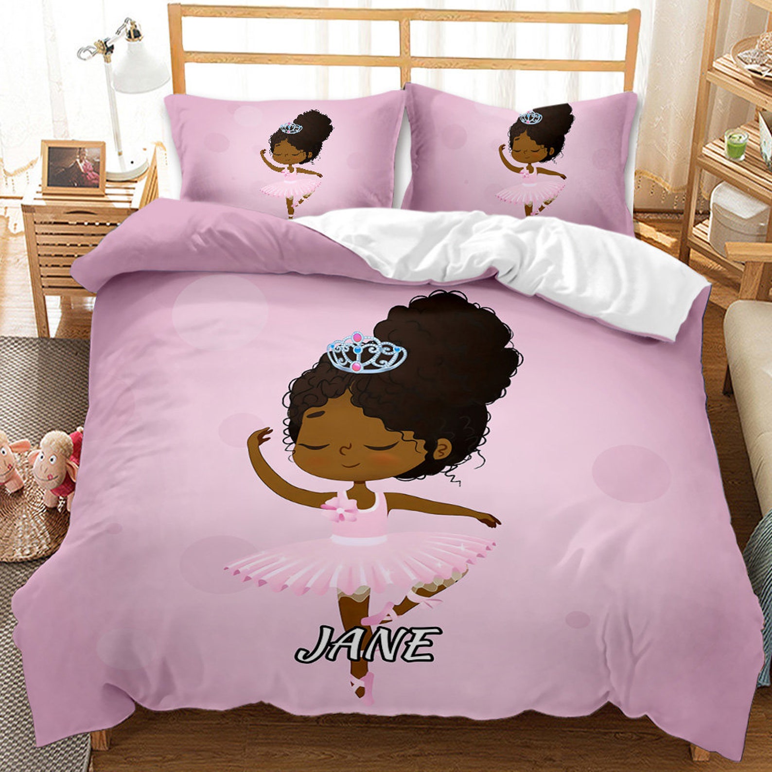 Magic African Black Girl Woman Bedding Set Afro Decor Duvet Etsy