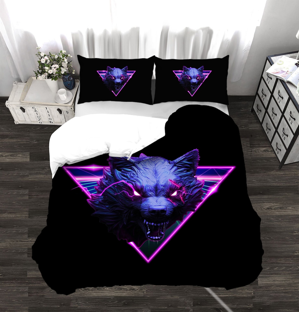 Wolf Bedding Sets Full 3D Queen with 1 Duvet Cover1 Flat Etsy