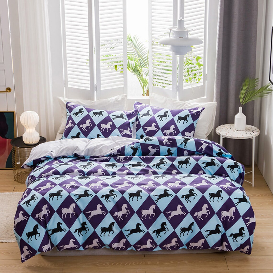 Horse Bedding Kids Girls Pretty Ponies Duvet Cover 3 Pieces Etsy