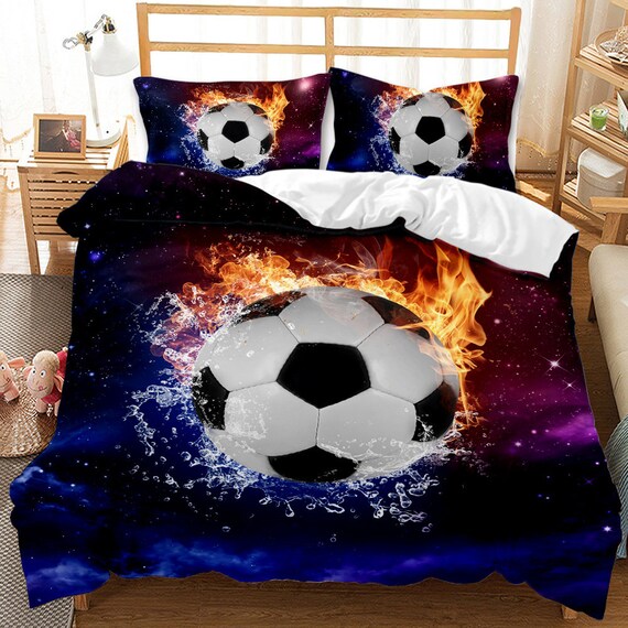 3D Football Bedding Lightweight Microfiber Soccer Prints 3 - Etsy