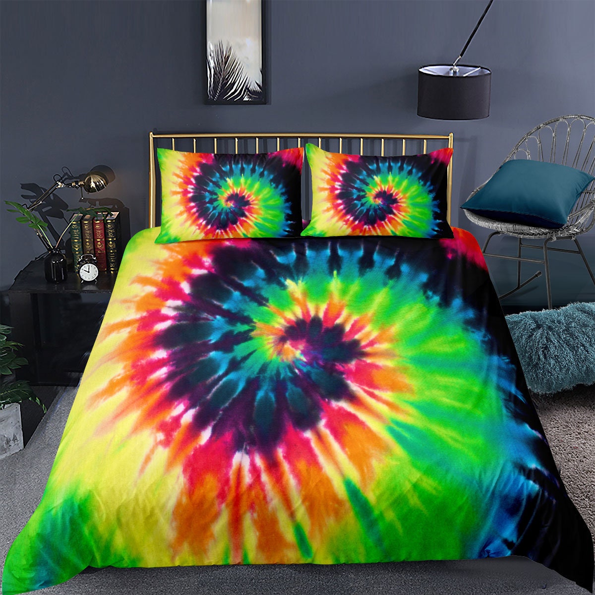 Rainbow Tie Dye Bedding Colorful Tye Dye Duvet Cover Etsy