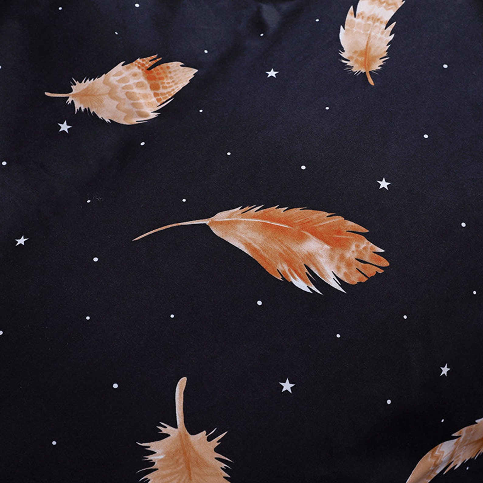 Duvet Cover Set With Feather Printed Soft Microfiber Bedding Etsy