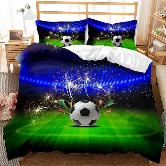 3D Soccer Football Bedding 3 PCS Cool Sport Comforter Cover | Etsy