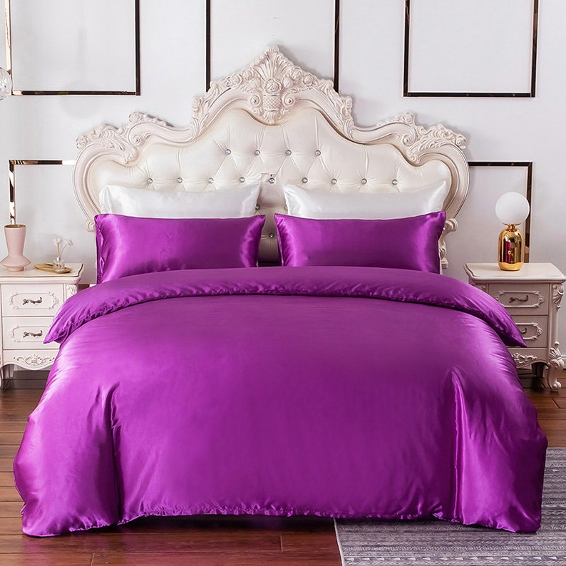 Duvet Cover Set King Size Silk Duvet Cover Soft Silky Satin Etsy