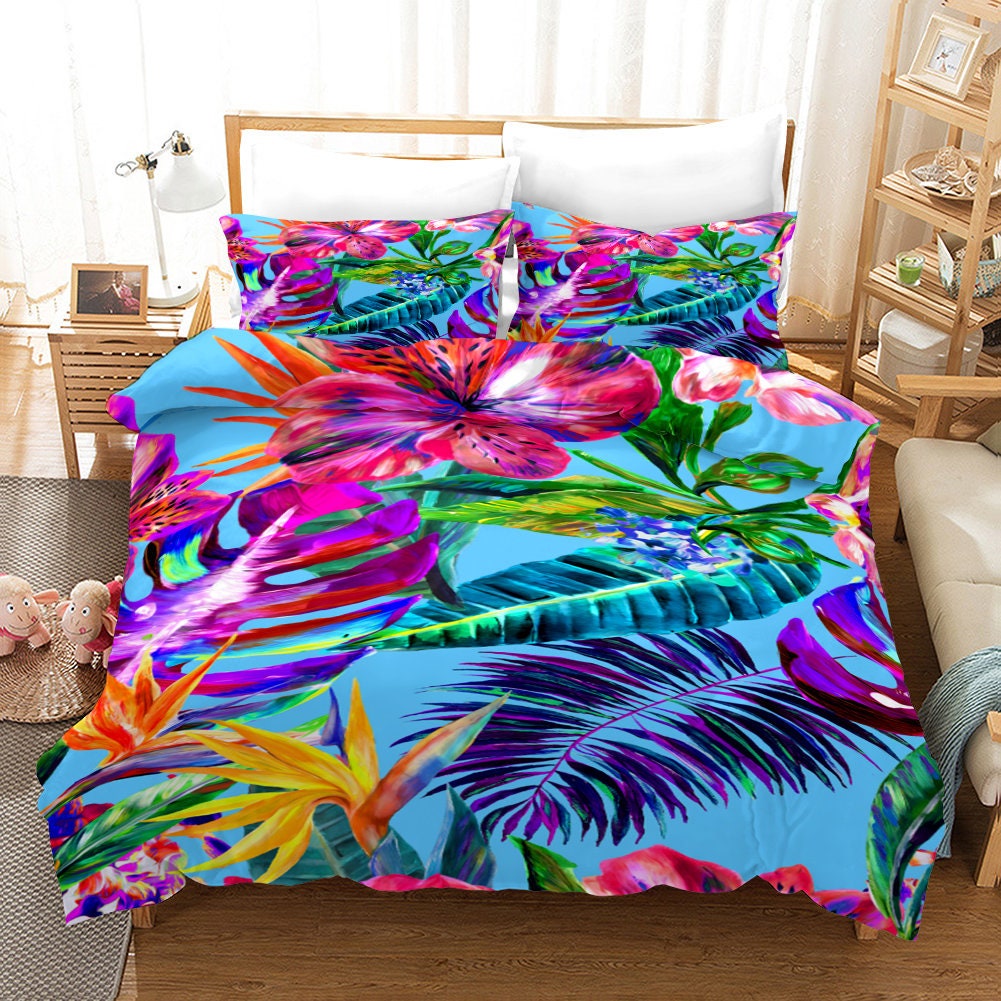 Tropical Duvet Covers Queen Size 100 Print Luxury Duvet Etsy