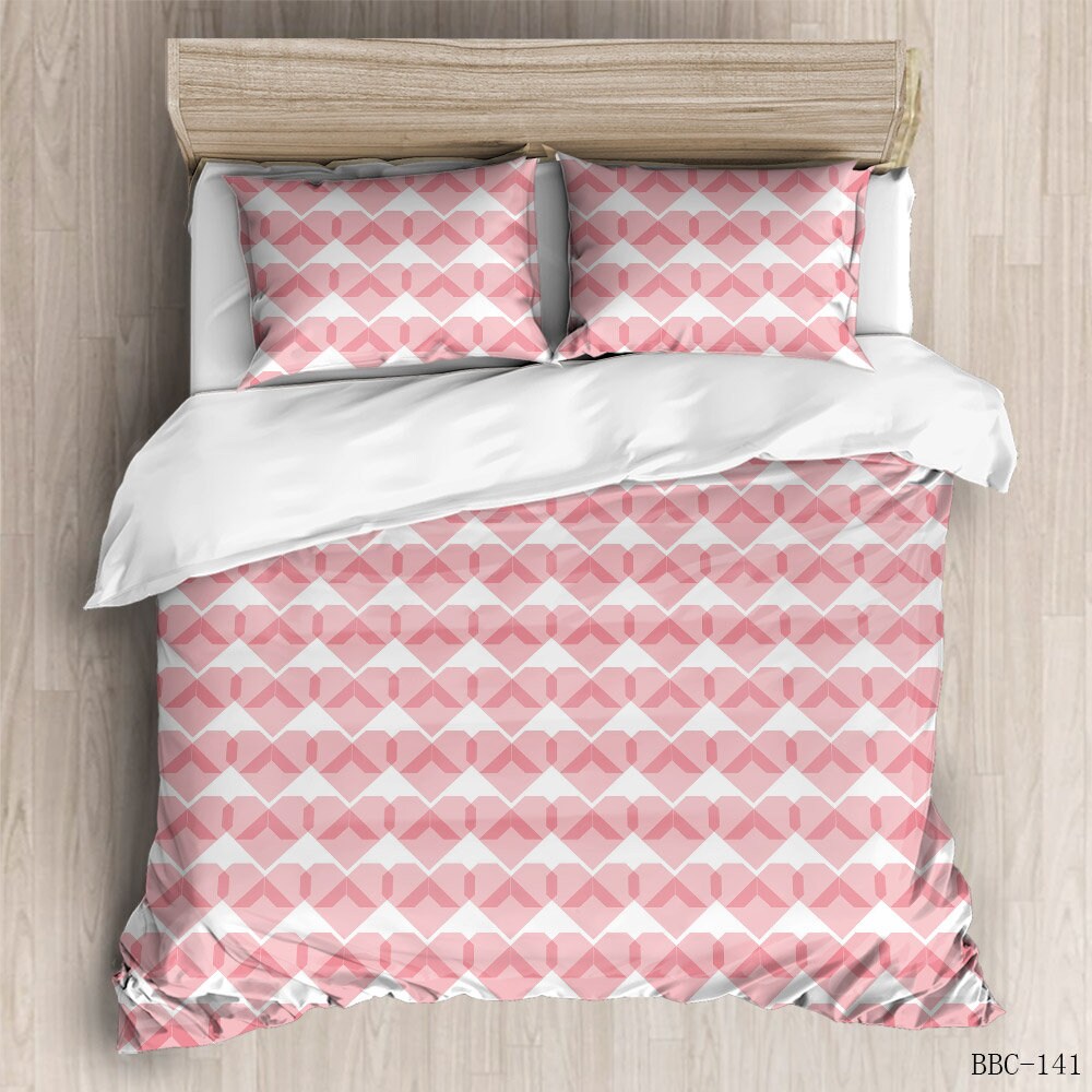 Bedding Set Geometric Diamond Duvet Cover Set Queen Comforter Etsy