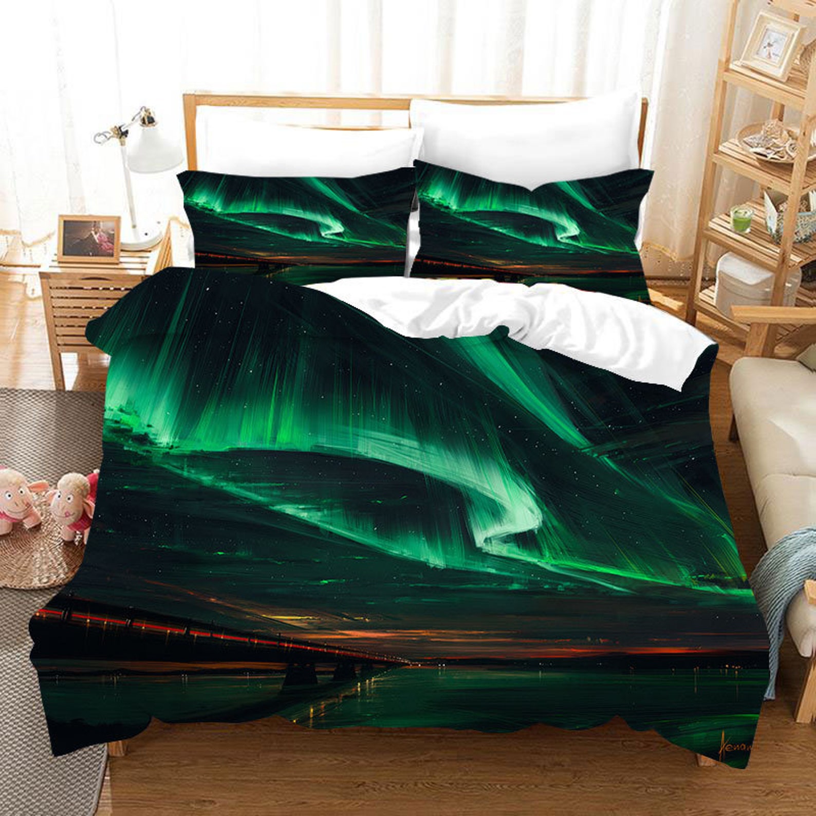 Galaxy Bettwäsche King Space Bett Abdeckung Universum Bett Set Etsy.de