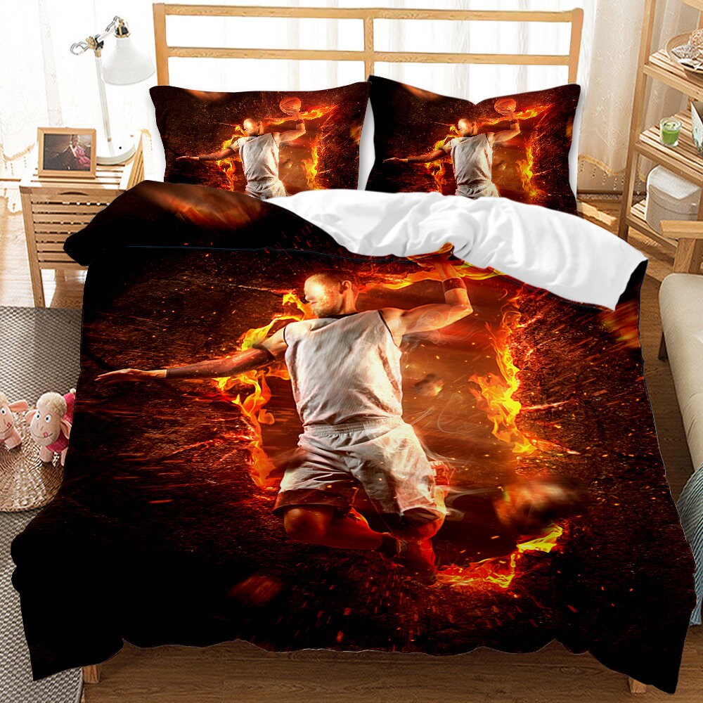 Basketball Bedding Set Queen Size 3 Piece for Teen Boys Sports Etsy UK
