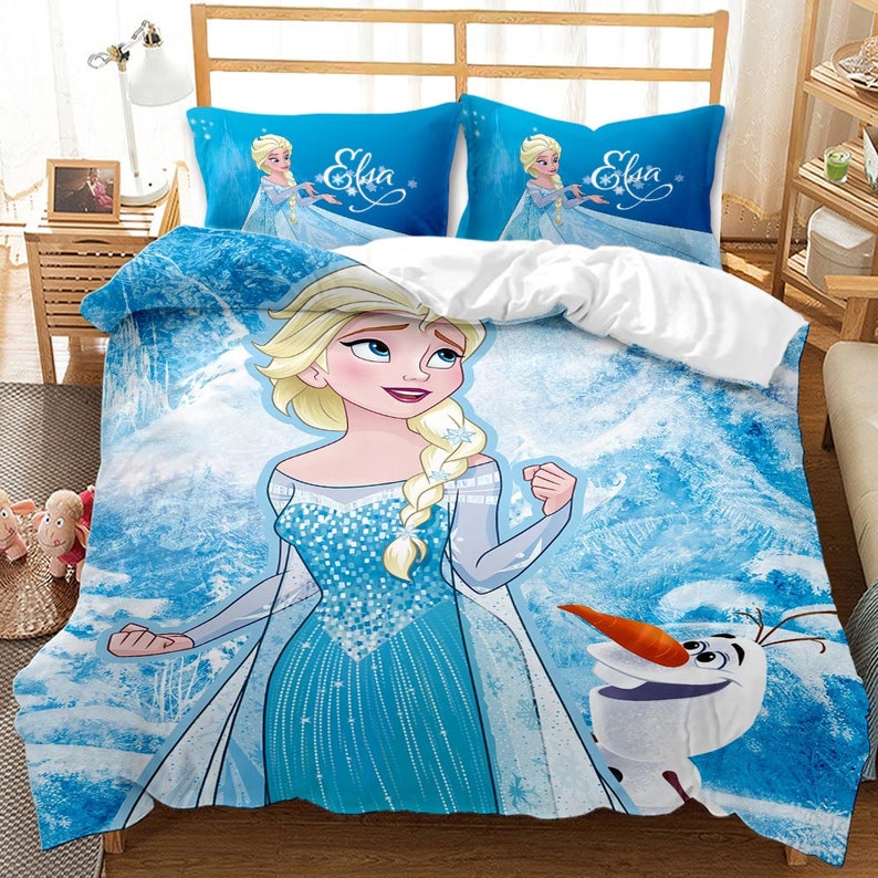 Elsa and Anna Princess Frozen Duvet Cover Set for Girls Etsy