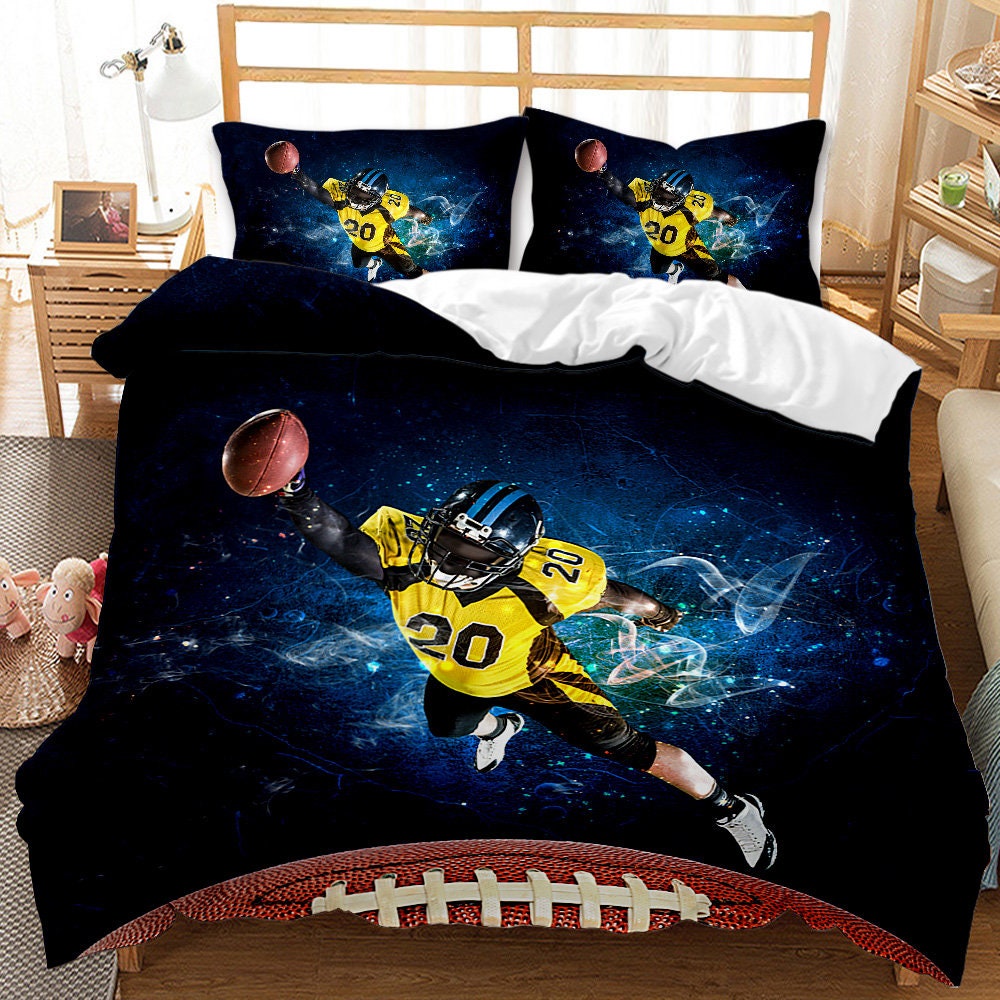Sports Duvet Cover Set Rugby Player in a Uniform Running on a Etsy